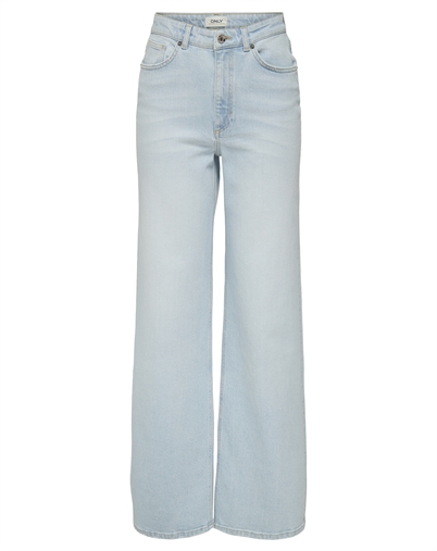 Only - ONLJuicy HW Wide Leg Jeans - Light Blue Bleached Denim